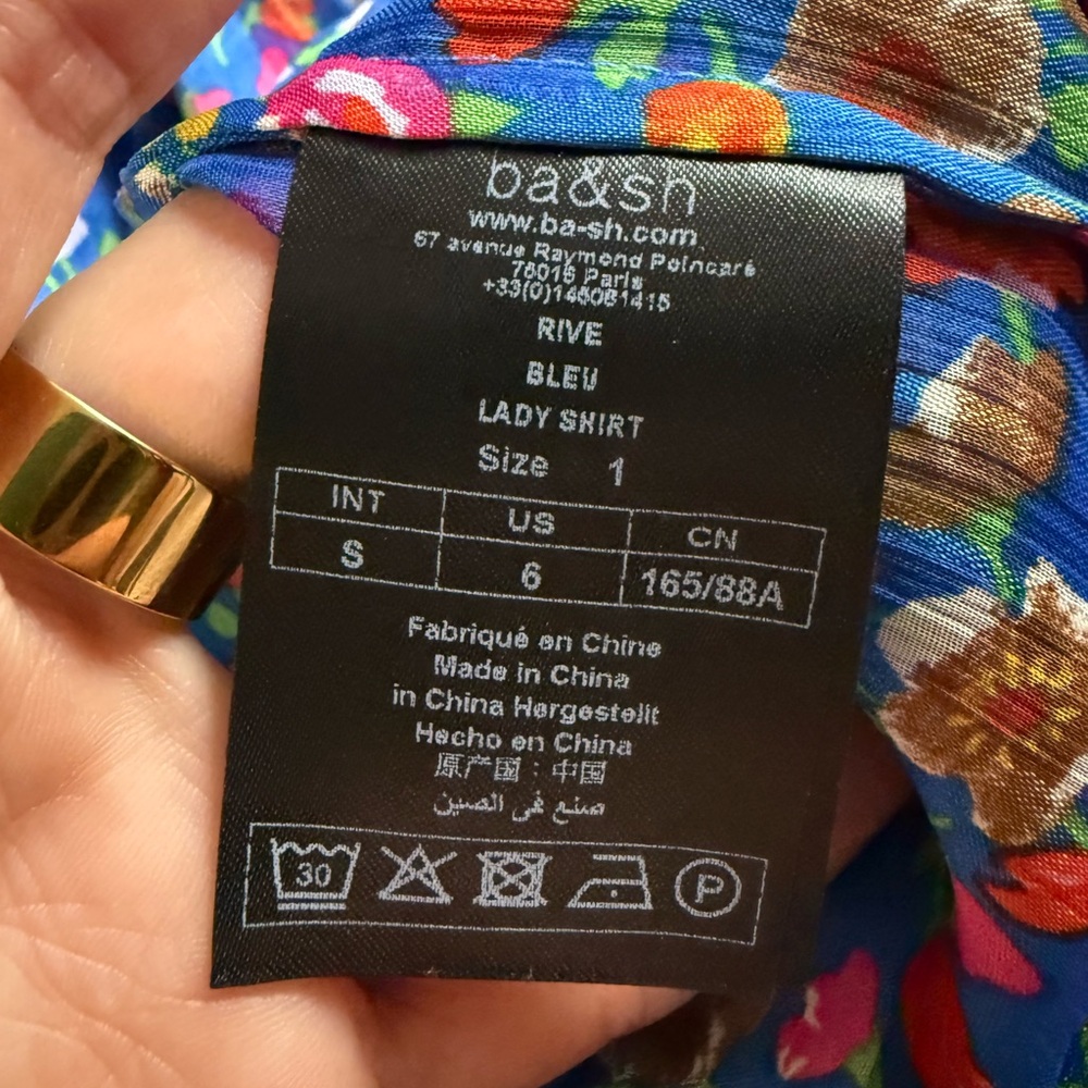 Ba&Sh Rive Blue Button Down Blouse - Picture 9 of 10